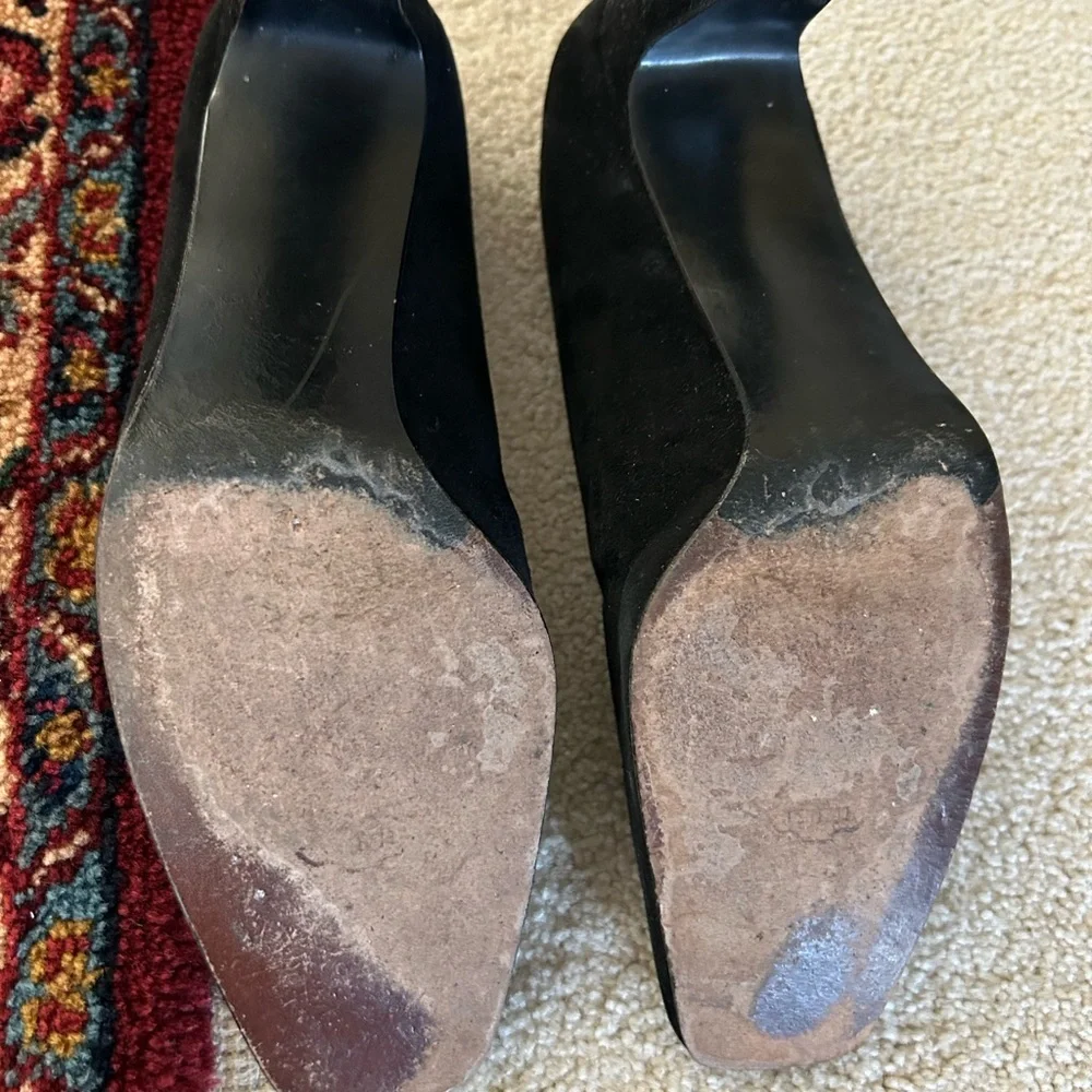 Stuart Weitzman black suede pumps